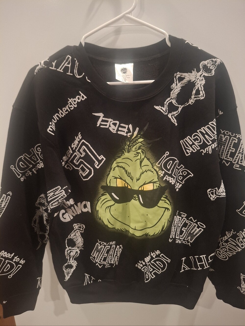 The Grinch Black Graphic Sweatshirt Juniors
